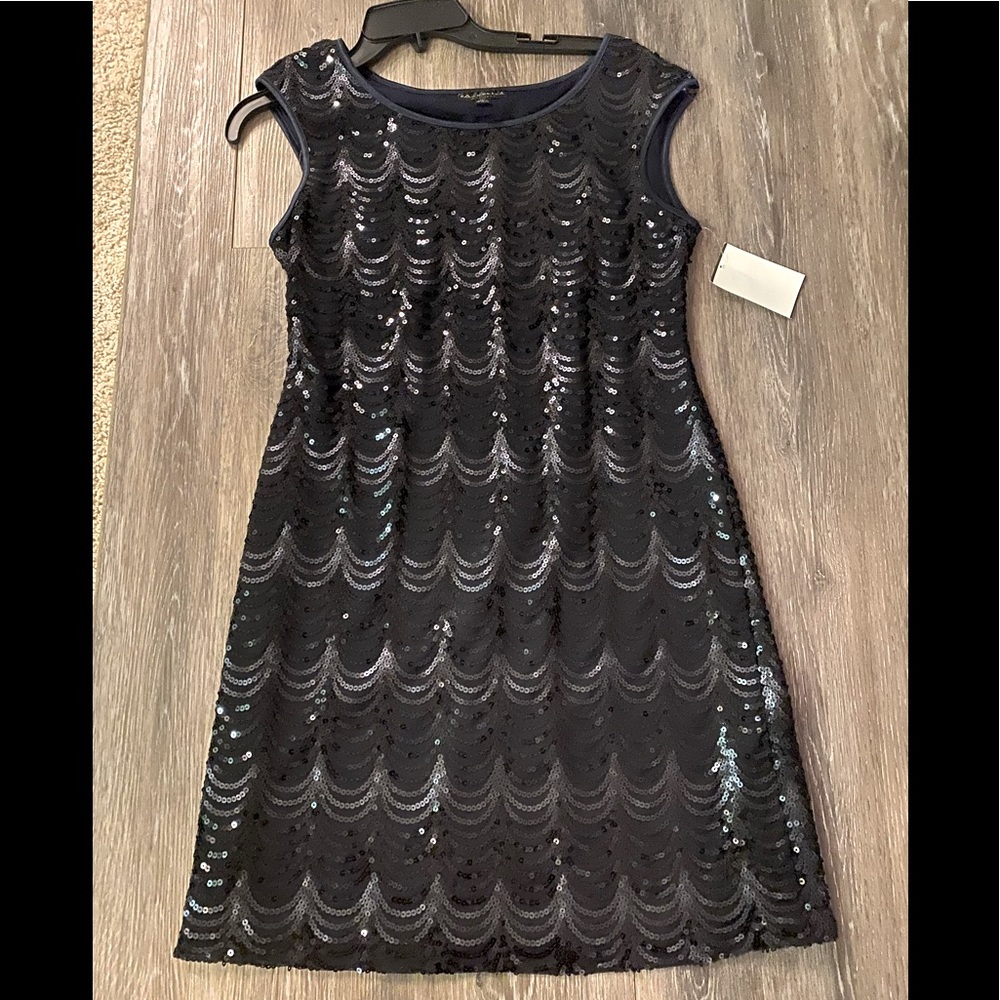 NWT, Beautiful Sequin Dress, Midnight, 10 Petite